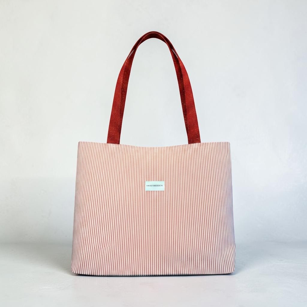 Cabas rayé rouge